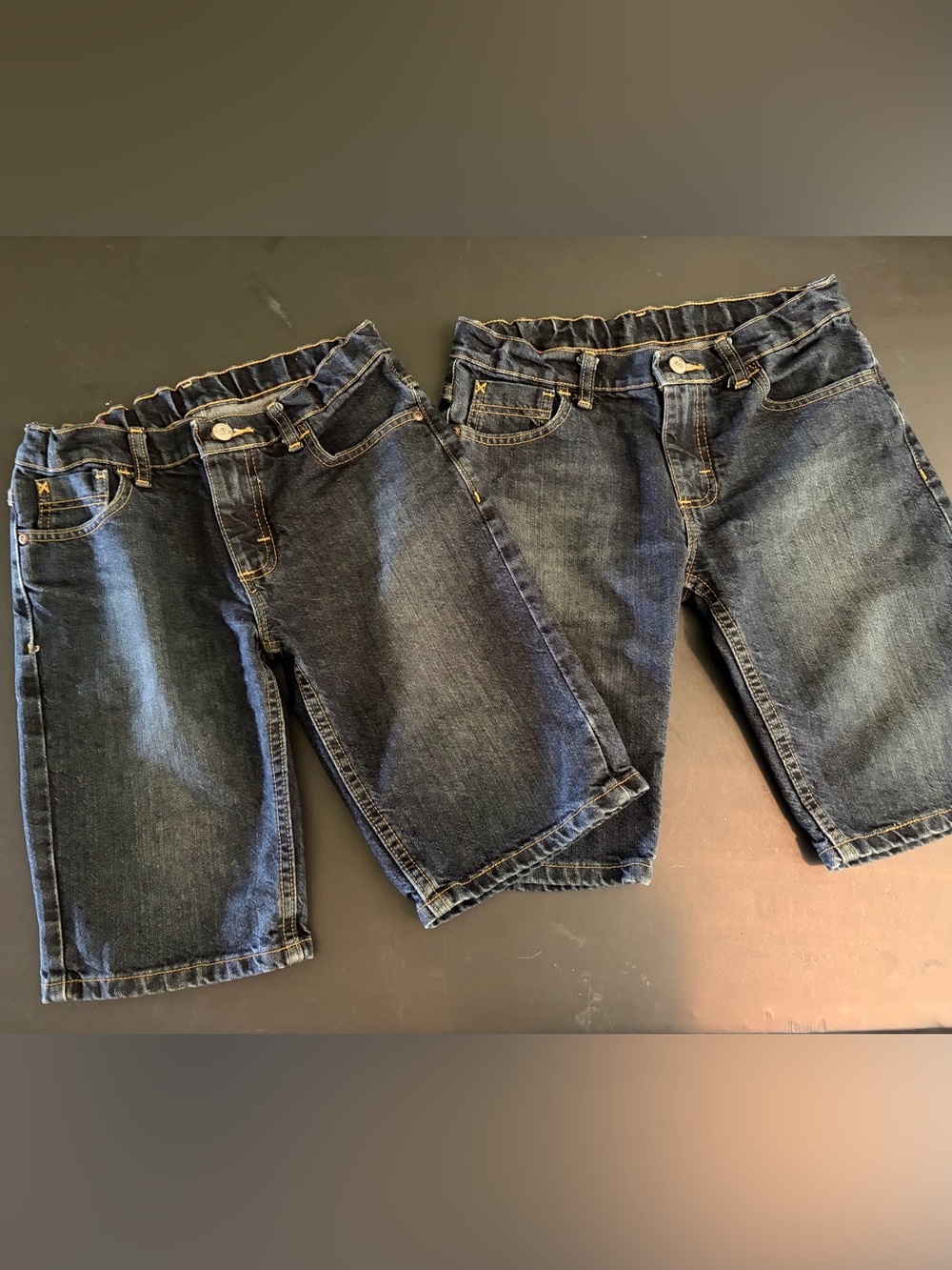 Boys Wrangler Denim Lot Size 8 Husky Adjustable Waist Jean And Long Shorts 2pcs